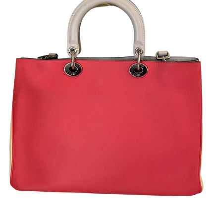 Christian Dior Diorissimo Large Tri-Color Calfskin Leather Tote