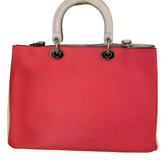 Christian Dior Diorissimo Large Tri-Color Calfskin Leather Tote