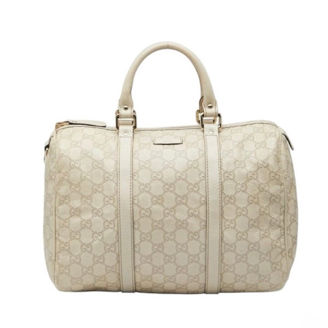 Gucci Medium Guccissima Cream Color Boston Bag.