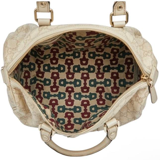 Gucci Medium Guccissima Cream Color Boston Bag.