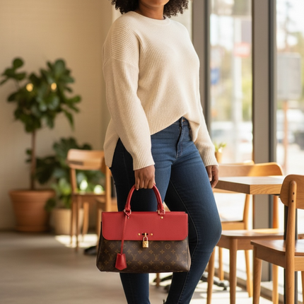 Louis Vuitton Venus Monogram Cerise Red Canvas Handbag