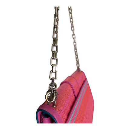 Christian Dior Raffia and Leather Miss Dior Flap Handbag