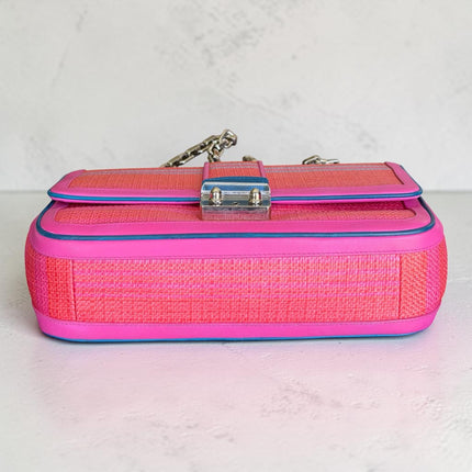 Christian Dior Raffia and Leather Miss Dior Flap Handbag
