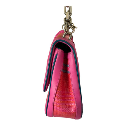 Christian Dior Raffia and Leather Miss Dior Flap Handbag