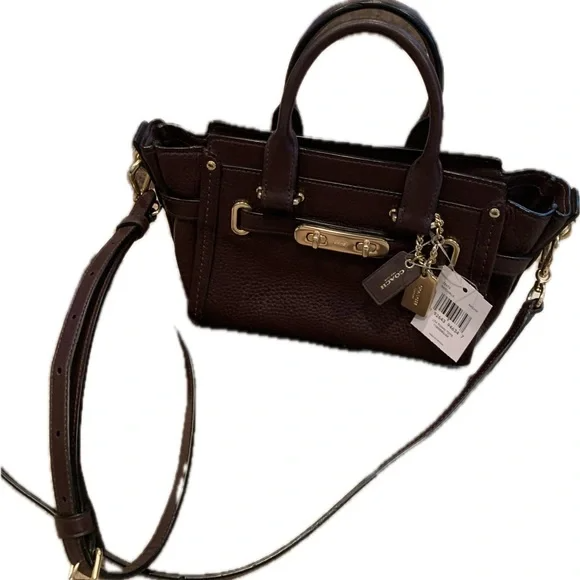 Coach Swagger 20 Oxblood Pebble leather Satchel Crossbody NWT