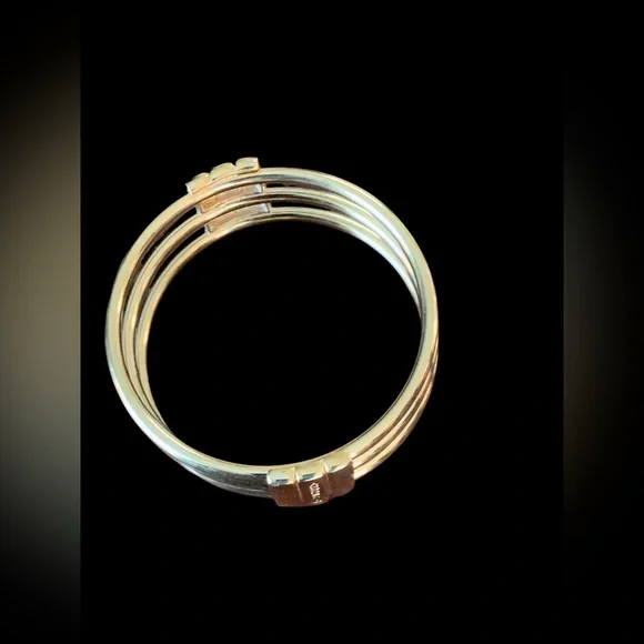 Givenchy Vintage Gold-Plated Three-Row Bangle Bracelet