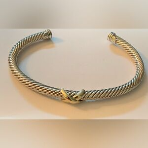 David Yurman X Collection Sterling Silver And 14K Gold Cuff Bracelet