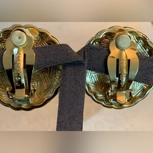 Givenchy Gold-Plated Pearl Button Clip on Earrings