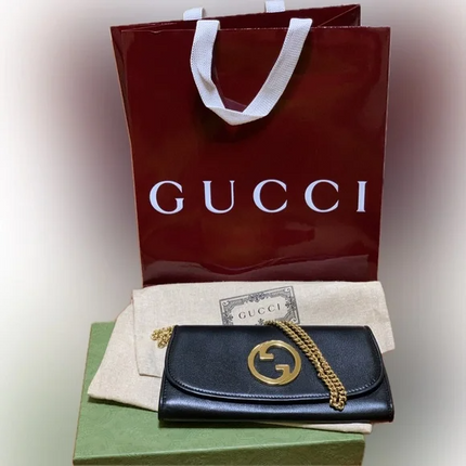 Gucci Blondie Chain-Link Wallet/Crossbody. PRISTINE