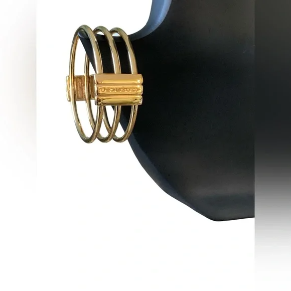 Givenchy Vintage Gold-Plated Three-Row Bangle Bracelet