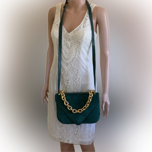 Bottega Veneta Mount Suede Shoulder Bag With Adjustable Strap & Chunky Chain NWT