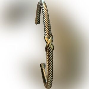 David Yurman X Collection Sterling Silver And 14K Gold Cuff Bracelet