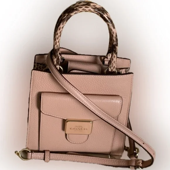 Coach Snake Embossed Trim Mini Pepper Crossbody