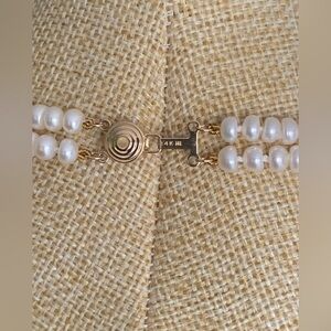 Stamped 14K Gold Freshwater Cultured Pearl Lariat Necklace