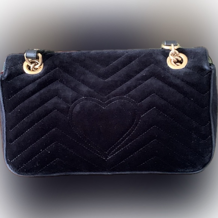 Gucci GG Marmont Crystal Embellished Matelasse Velvet Bag