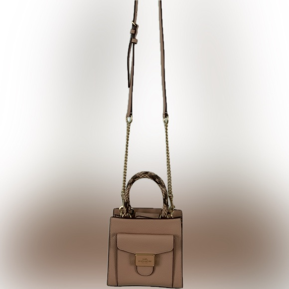 Coach Snake Embossed Trim Mini Pepper Crossbody