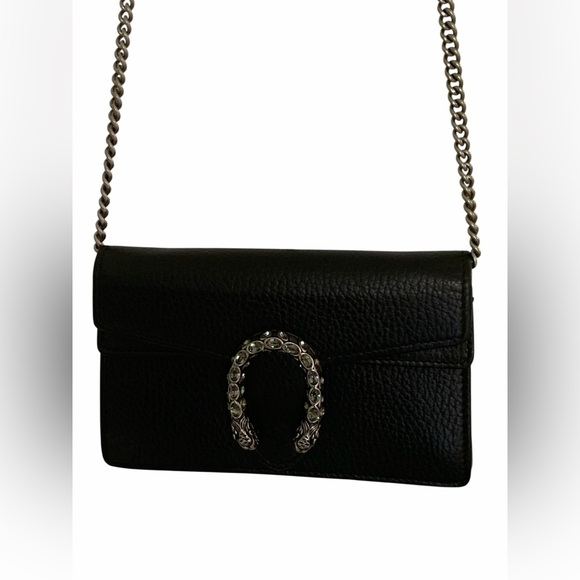 Gucci Dionysus Super Mini Black Leather Shoulder Bag