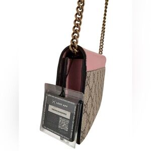 Gucci GG Supreme Pearl Peony WalletOn Chain. PRISTINE
