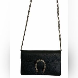 Gucci Dionysus Super Mini Black Leather Shoulder Bag