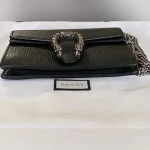 Gucci Dionysus Super Mini Black Leather Shoulder Bag